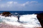 Fishing on the beach